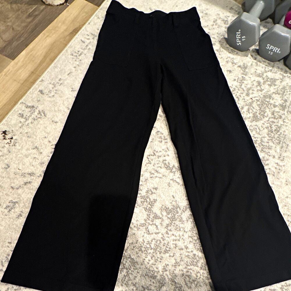 Max Studio London Women's Black Dress Pants Stretch Flat Front Button